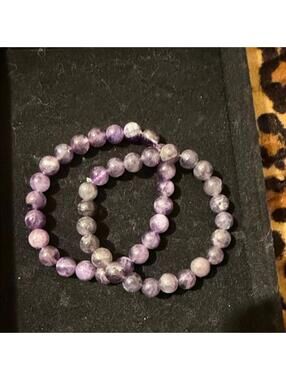 Amethyst Beaded Bracelet Set